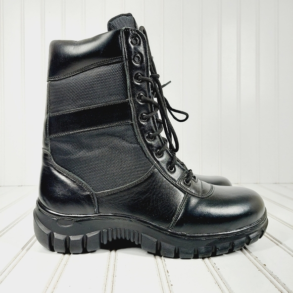 NEW  SSG Army Black Combat Lace Up Comfy Midi Military Boots  A1033 - Picture 5 of 12